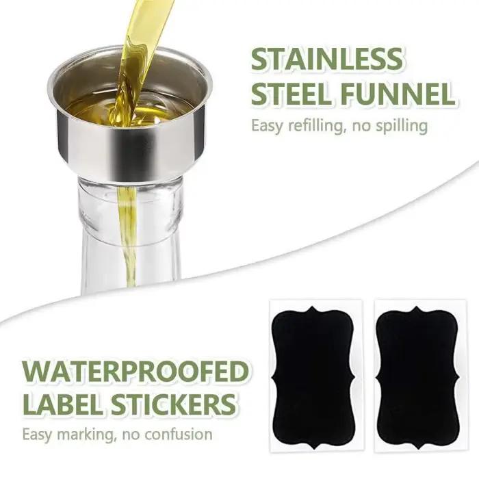 Pichet d'huile d'olive en verre transparent de 500ml