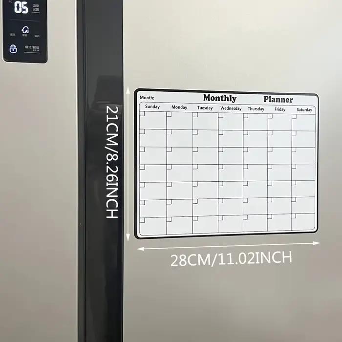 Réfrigérateur magnétique effaçable à sec calendrier planificateur mensuel tableau blanc enregistrement tableau d'affichage bloc-notes aimants de réfrigérateur décor de cuisine