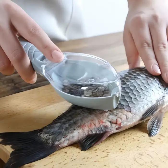 Écailleur de poisson rapide en plastique avec couvercle