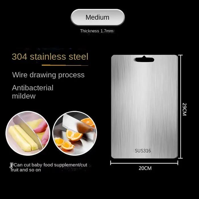 Planche à découper double face en acier inoxydable, antifavorable, épaissie, pâte à rouler, ménage
