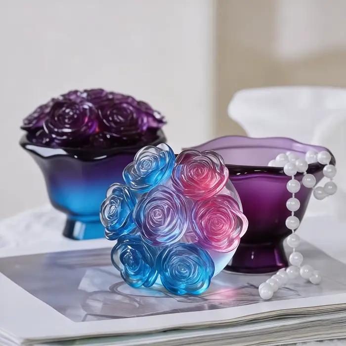 1 jeu de moules pour pots de roses à main avec LIDS, adaptés aux conteneurs de stockage de bijoux à bricoler soi-même, pots de bougies, cadeaux et décoration de la maison