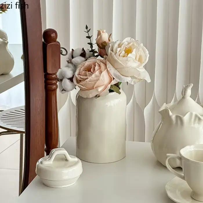 Récipient de rangement en céramique blanc laiteux pour cuisine, pot à céréales, bouteille de rangement, pot à bonbons, boîte de rangement, pot à fruits secs