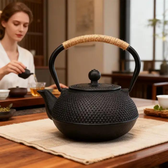 Théière en fonte émaillée, intérieur pour brassage, poêle bouillant, bouilloire supérieure, cuisine domestique, Restaurant, cuisinière à Induction, Camping