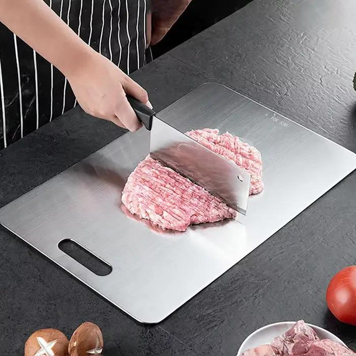Tablettes De Coupe Pour Cuisine En Acier Inoxydable 304 Antidérapantes Épaisses Double Face De Grade Alimentaire