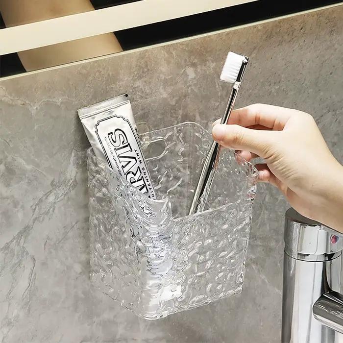 Support de rangement mural léger en acrylique, support organisateur de luxe pour brosse cosmétique, serviette de visage, soins de la peau, support de rangement pour salle de bain