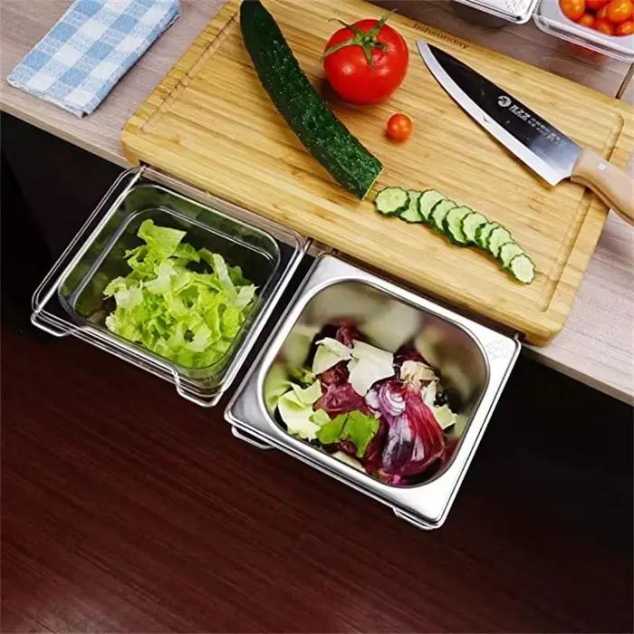 Ensemble de planches à découper en bambou extensibles, avec plateaux et boîte pour la cuisine, planche à découper pour jus, outils pour stocker des aliments hachés, 2025
