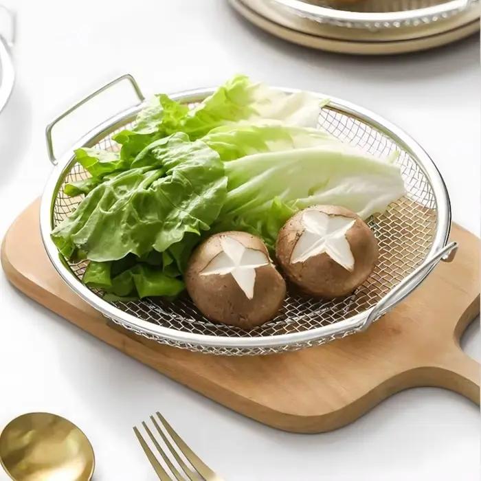 Accessoires de cuisine 3 pièces, panier de drainage en acier inoxydable, plateau et pinces à aliments, outils de cuisine durables, articles de cuisine pratiques