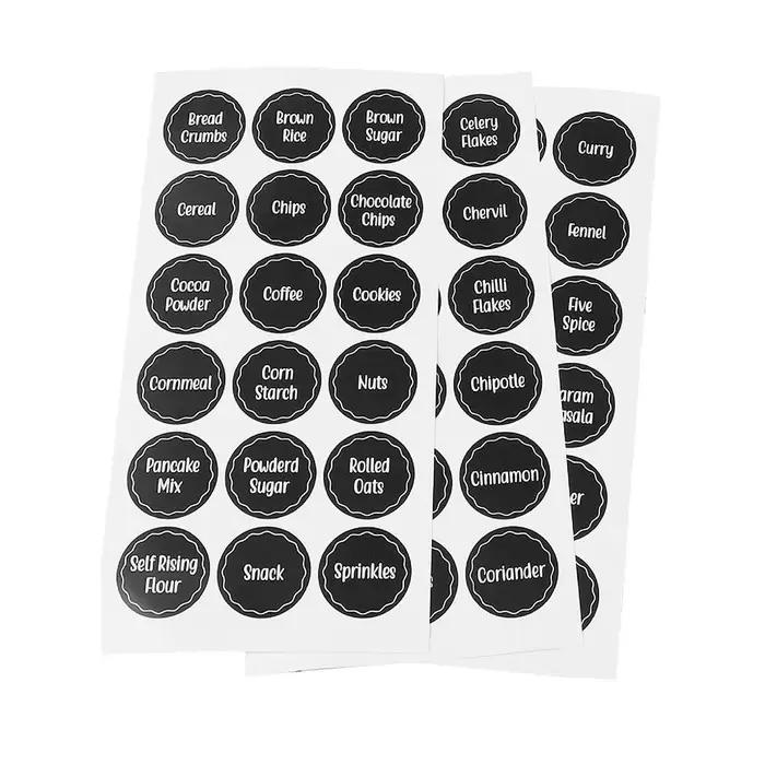 Autocollants de boîte à épices en PVC pour la décoration et l'organisation de la cuisine élégante et audacieuse pour les occasions spéciales et les cadeaux de mariage