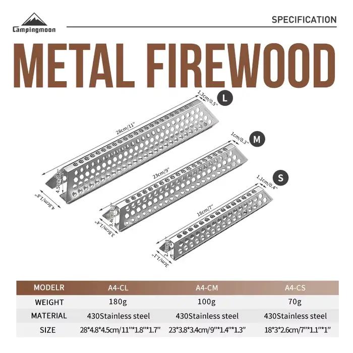 CAMPINGMOON Nouveauté A4-CS A4-CM A4-CL Accessoires BBQ à trous d'aération Équipement de camping Réutilisable Métal Bois de chauffage Acier inoxydable