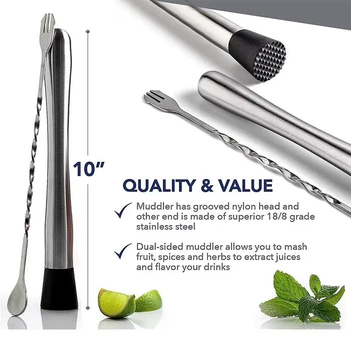 2 pièces Muddler pour Cocktails en acier inoxydable