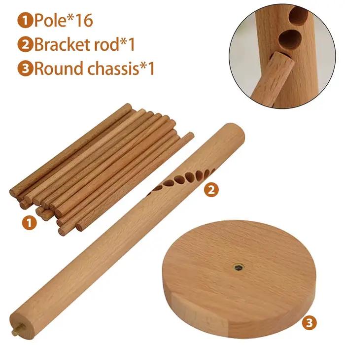 Support de séchage de pâtes pliable, support à Spaghetti en bois, avec 16 tiges de Suspension, cintre de nouilles fraîches faites maison pour la cuisine, 1 pièce