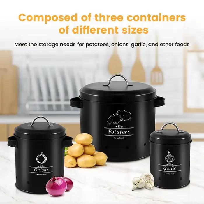 Ensemble de 3 boîtes de rangement pour ail