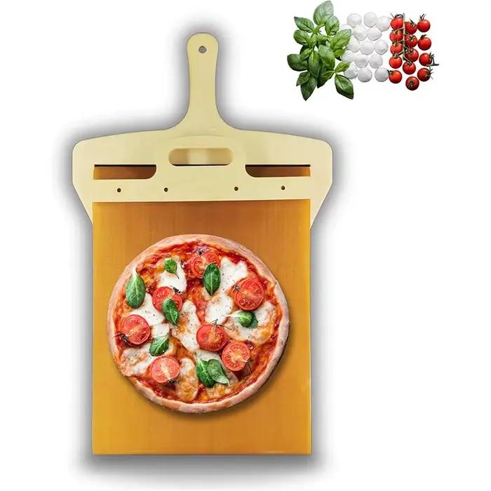 Pelle à Pizza coulissante Portable, plateau à pâte, pelage de Pizza coulissant, spatule antiadhésive, palette avec tissu haute température, 1 pièces