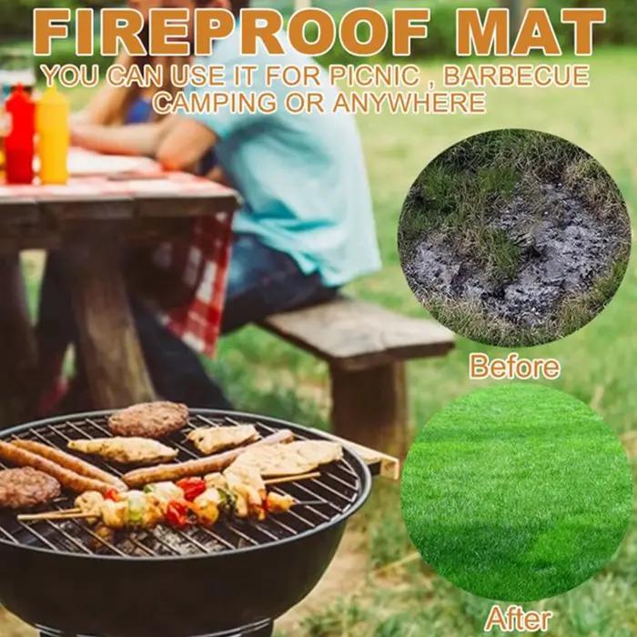 Tapis de gril robuste en fibre de verre pour barbecue et feux de camp résistants aux hautes températures et faciles à entretenir pour soirée extérieure