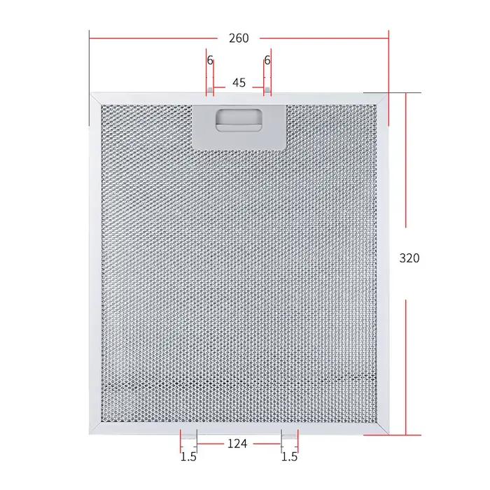 Extracteur de maille en métal Pound pour hotte de cuisine, hotte de cuisine, filtre à huile, accessoires de hotte de gamme, séparation d'huile, plaque Al