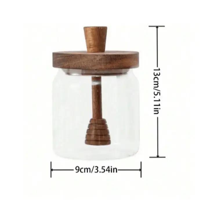 Pot à miel avec couvercle en bois
