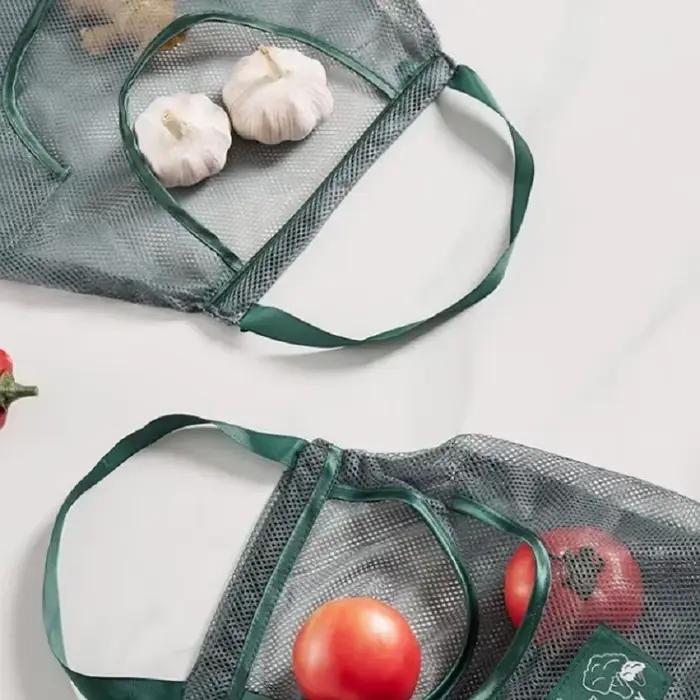 Sacs de rangement réutilisables, sac en maille suspendu de cuisine, filet de rangement de fruits et légumes pour la maison, pour gingembre, ail, pommes de terre, oignons