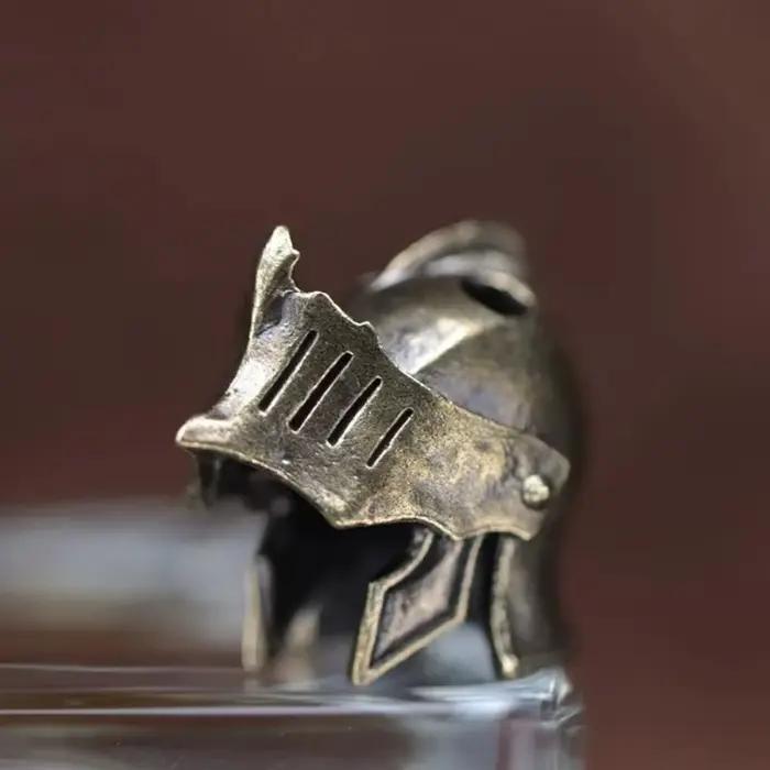 Casque de chevalier, couteau en laiton, perle d'extérieur, bricolage, accessoires paracorde, lanière tissée, pendentif, bijoux Punk, Bracelets de survie, breloques