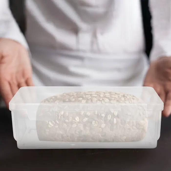 Lot de 2 boîtes à pain transparentes hermétiques réutilisables en plastique pour le stockage