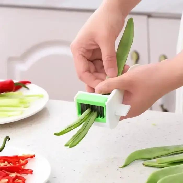Coupe-légumes multifonctionnelle en acier inoxydable pour oignons verts haricots verts poivrons céleri éplucheuse et tranchante pour cuisine et présentation de légumes occasions spéciales
