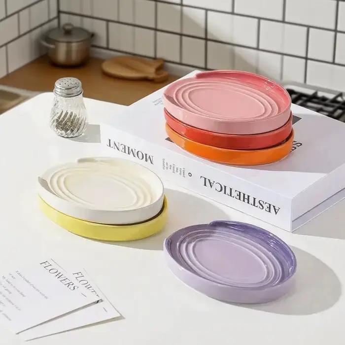 Support de couvercle de Pot en céramique, porte-cuillère, étagère de rangement de cuisine, porte-cuillère, étagère de rangement de comptoir de cuisine