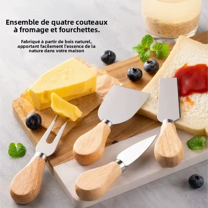 Ensemble de 4 ustensiles à fromage multifonctionnels en acier inoxydable – Spatule à beurre