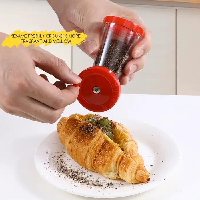 Broyeur de graines de sésame, distributeur de graines de sésame de 75ml, outil de broyage de graines de cuisine multifonctionnel, moulin à sésame manuel pour la cuisine