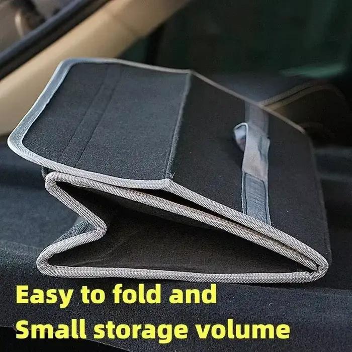 Boîte de rangement accessoires grand compartiment antidérapant coffre organisateur de rangement outil sac de rangement de voiture organisateur de coffre de voiture feutre doux