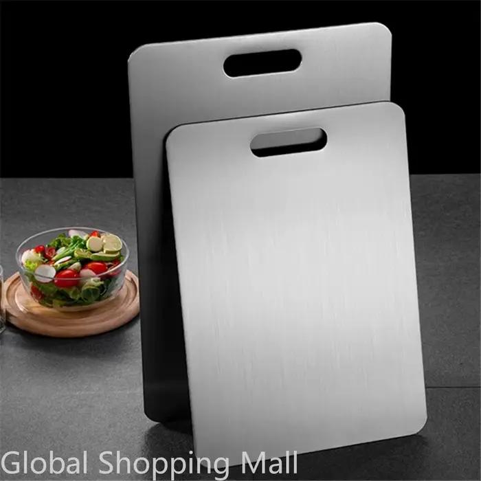 Planche à découper de cuisine en acier inoxydable, bloc de boucher, lavable au lave-vaisselle, planche à découper Extra Large, robuste, facile à nettoyer