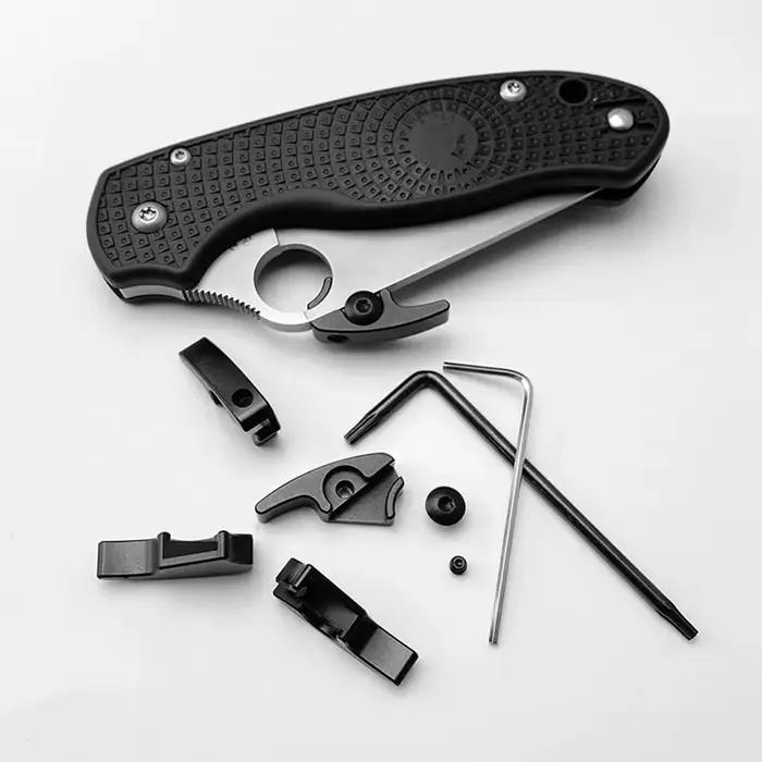 Couteau pliant en aluminium, 6 Types, vis à bouton-poussoir, crochet rapide pour Spyderco C81 Paramilitary2 PARA3 C10 C11 C41 C101 Yojimbo