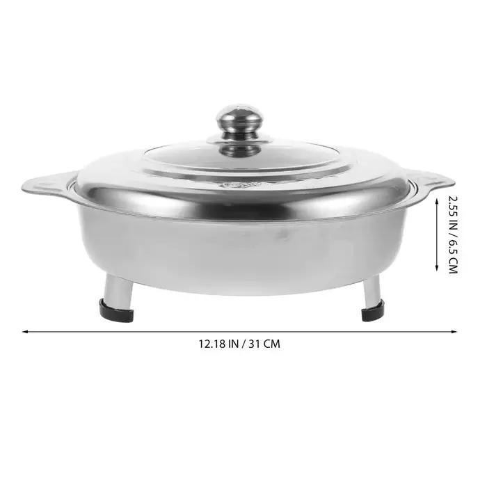 Plat de service buffet en acier inoxydable avec pieds amovibles