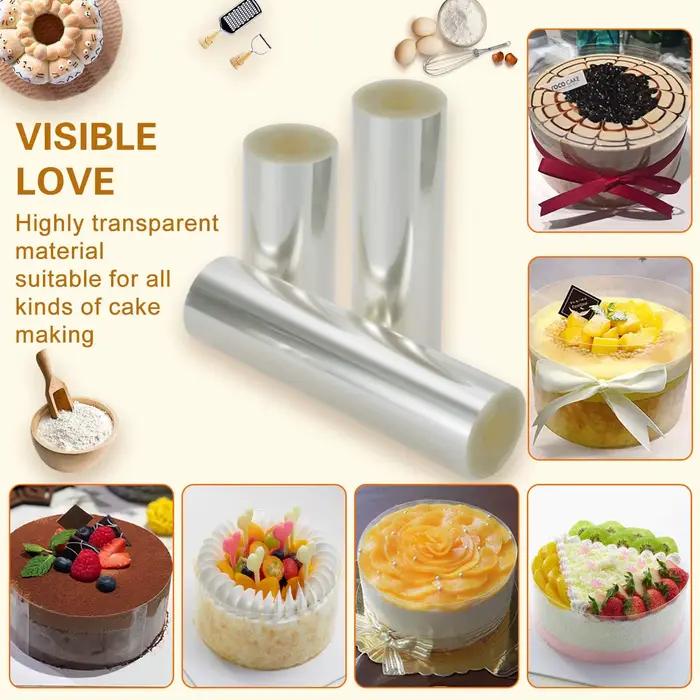Film d'acétate Transparent pour décoration de gâteau, ustensiles de cuisson, feuilles de gâteau en Mousse, bord environnant, collier de gâteau à faire soi-même