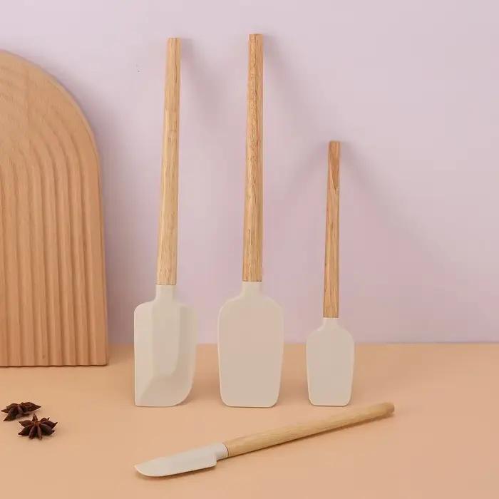 Grattoir à beurre de cuisine, outils de cuisson, spatule mélangeur pour pâtisserie et accessoires de pâtisserie, chocolat blanc, manche en bois, ustensiles à gâteaux