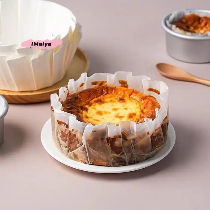 Plateau en papier à l'huile de cheesecake Basque antiadhésif