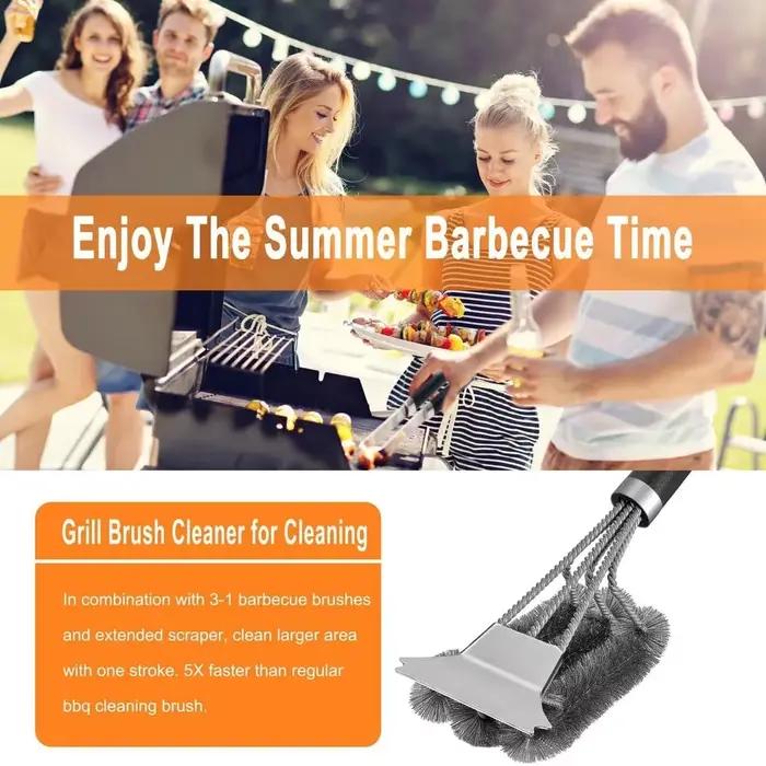 Brosse de nettoyage pour barbecue en acier inoxydable