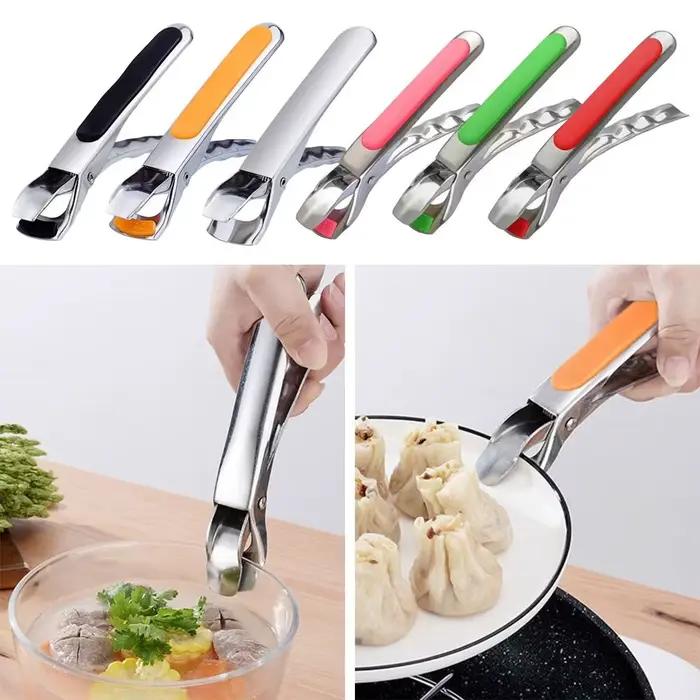 Pince de levage en acier inoxydable antidérapante pour assiettes plats et bols pour cuisine maison et bar occasions spéciales