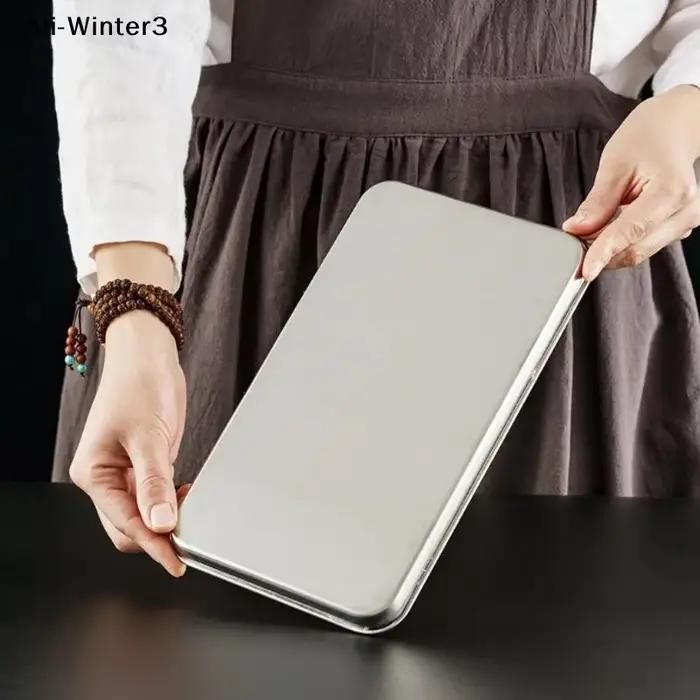 Plateau Rectangulaire en Acier Inoxydable Multifonctionnel Pour Cuisine et Buffet Occasions Spéciales