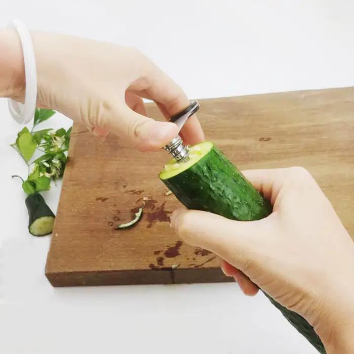 Spiraliseur à légumes en acier inoxydable pour tranchage et découpe de courgettes, concombres, carottes et autres légumes pour la cuisine et la maison