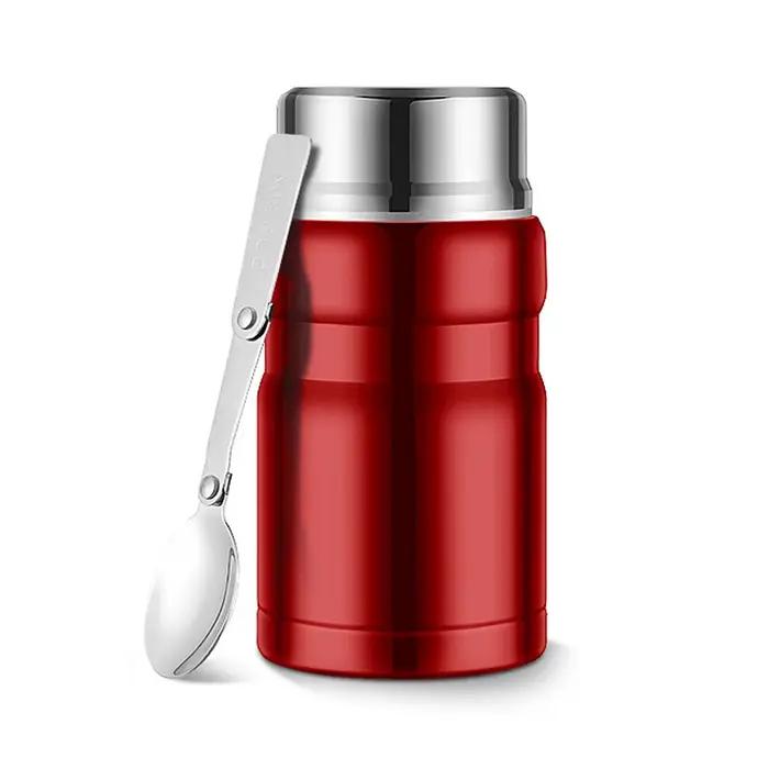 Pot Thermos en acier inoxydable de grande capacité de 750ml, boîte à déjeuner, récipient à soupe alimentaire, flacon alimentaire gratuit avec cuillère