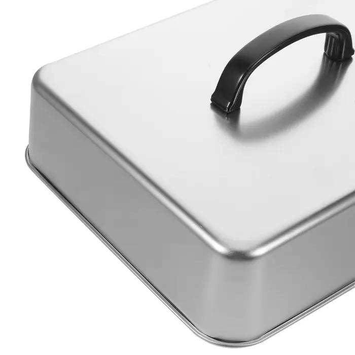 Lot de 2 dômes de cuisson rectangulaires en acier inoxydable robustes pour grillades