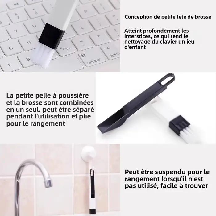 Brosse de nettoyage multifonctionnelle portable pour fenêtres, portes et claviers blanc éco-responsable pour ménage quotidien et grandes lessives