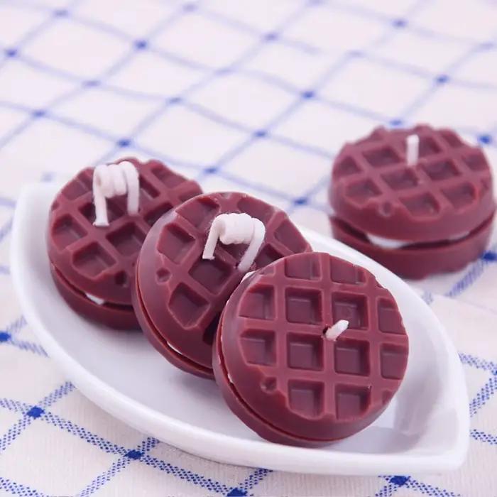 Moule de fabrication de gaufres rond mignon, outil pratique de fabrication de chocolat, bougie aromatique, moule en Silicone de qualité alimentaire, fournitures de cuisson