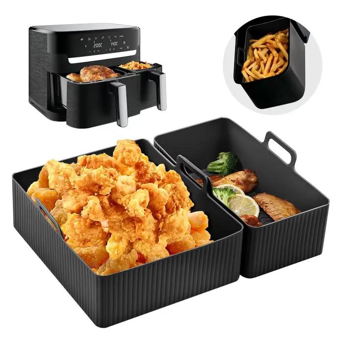 Lot de 2 plateaux de cuisson réutilisables pour friteuse à air TowerT17099 Tefal EY901840, en silicone, multi-usages