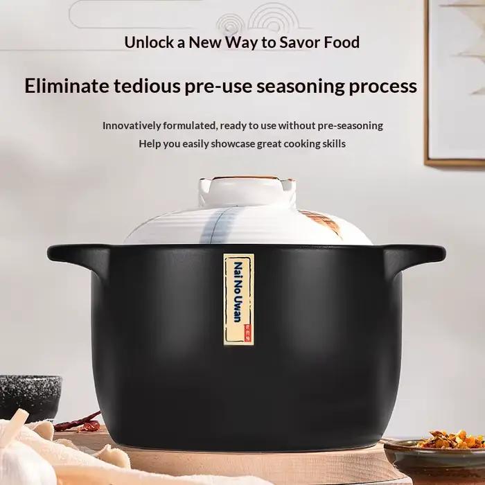 Stock Pots Pot en argile céramique cuisinière à gaz sûr Durable résistant à la chaleur Casserole anti-fissures ragoût soupe Pot de cuisson de riz