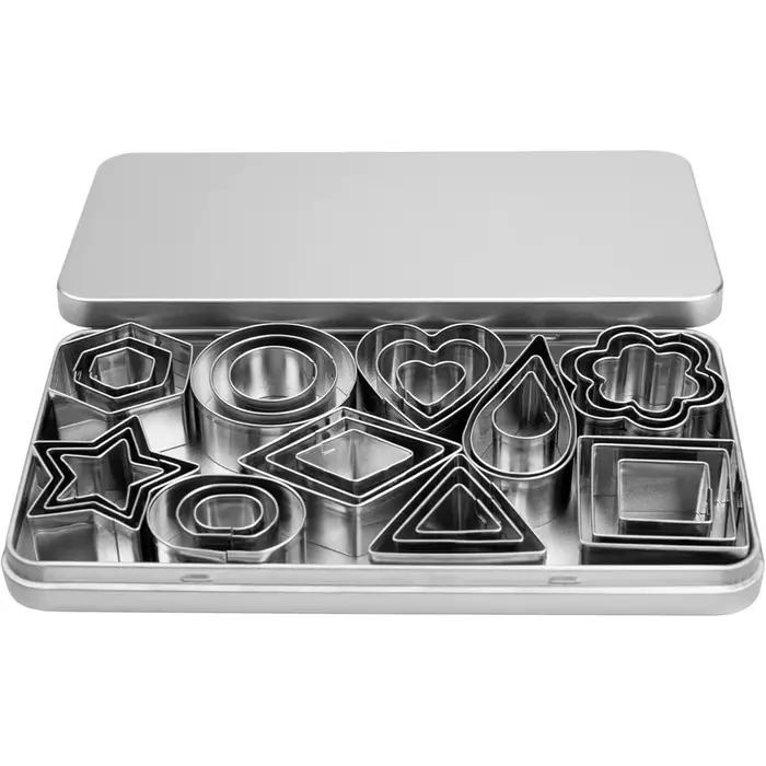 Ensemble multi-pièces de emporte-pièces géométriques, moules à pâtisserie en acier inoxydable, outils à fruits, parfaits pour la cuisson de bricolage et la coupe de fruits