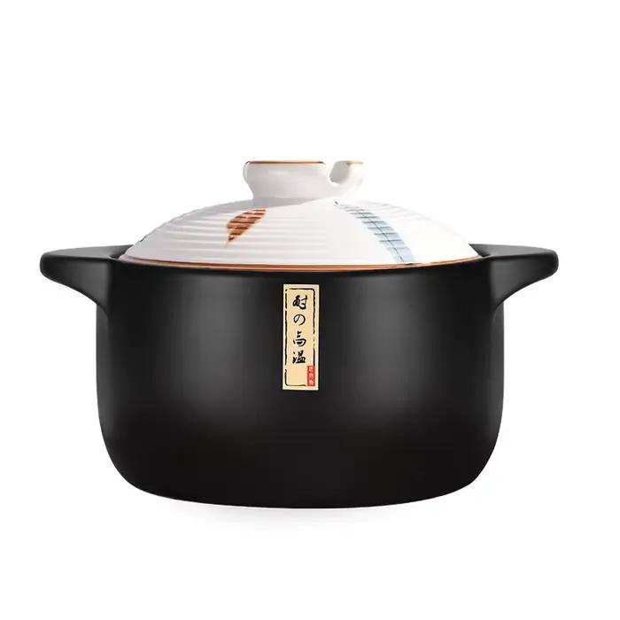 Stock Pots Pot en argile céramique cuisinière à gaz sûr Durable résistant à la chaleur Casserole anti-fissures ragoût soupe Pot de cuisson de riz