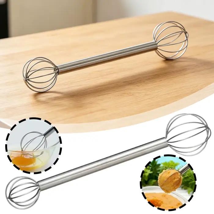 Muddler Miso japonais, cuillère à mélanger fouet à Double tête en acier inoxydable