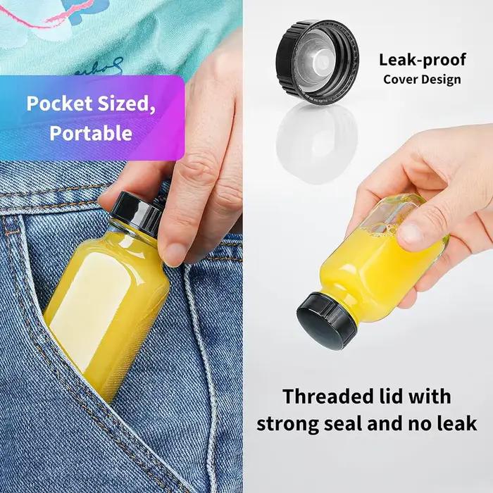 HI-Bocaux en Verre Carrés Réutilisables avec Bouchons