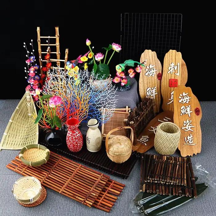 Assiette japonaise en bambou artisanale pour sushi et sashimi élégante à offrir pour maison et décoration festive occasions spéciales