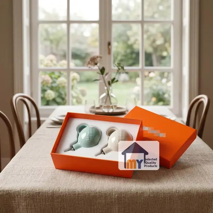 Bouteille d'huile et de vinaigre en céramique aux couleurs fraîches, ensemble de pots à assaisonnements de cuisine, style européen moderne et minimaliste, rangement pour la maison et la cuisine